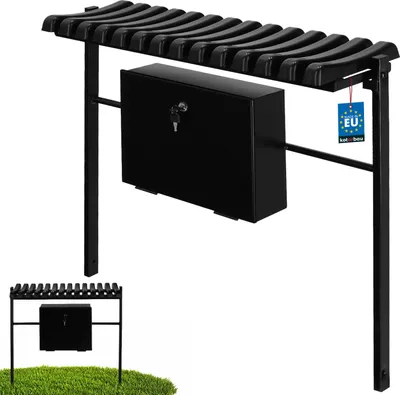 Produktbild von KOTARBAU® Friedhofsbank mit Kasten zum Eingraben klappbar 75 cm Gartenbank wetterfest Metall & Kunststoff Sitzbank outdoor Parkbank wetterfest für Friedhof & Garten Bank outdoor