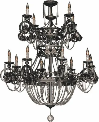 Produktbild von Casa Padrino Luxus Barock Schmiedeeisen Kristall Kronleuchter Grau Ø 115 x H. 138 cm
