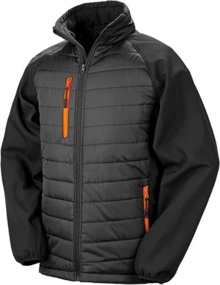 Produktbild von Result R237X | Herren Black Compass Softshell Jacket - Farbe: Black/Orange - Größe: XL