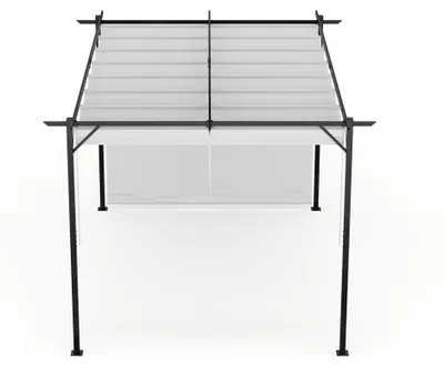 Produktbild von Blumfeldt Pantheon Robuster Gartenpavillon 3x4 m, wasserdichtes Polyesterdach mit PA-Beschichtung, Jalousien, stabiles pulverbeschichtetes Stahlgestell, Pavillon winterfest