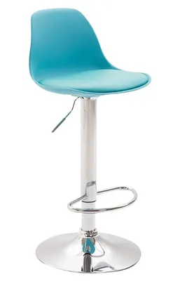 Produktbild von CLP Barhocker Kiel Kunststoff höhenverstellbar und drehbar blau Gestell Farbe chrom