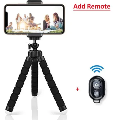 Obrázek produktu pro Flexibilní stativ pro mobilní telefony, cestovní vodotěsný mini držák pro smartphony Apple, Samsung a Sony Xperia s dálkovým ovládáním. Barva: s dálkovým ovládáním