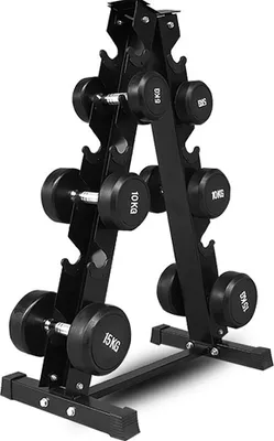 Produktbild von Hantelscheibenständer mit Fischgrätenmuster,Langhantelständer für Zuhause Fitnessstudio Belastbar bis 200kg