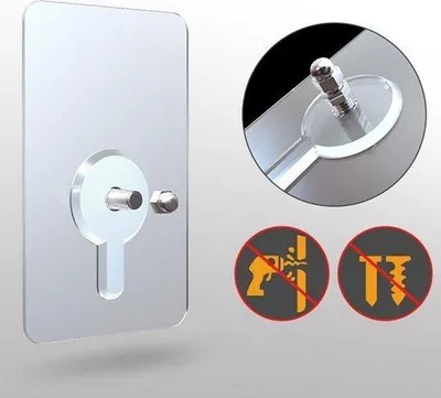 Produktbild von Selbstklebende Schrauben | 2 Stück | Klebende Schraube Aufhängen ohne Bohren | Tragfähigkeit bis 5Kg | Schnell und Stark | Klebplatten | Selbstklebende Haken/Clip