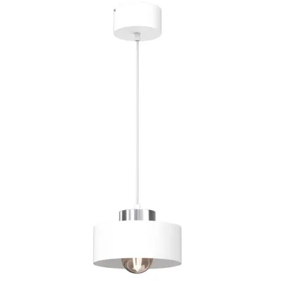 Zdjęcie produktu dla Lampa wisząca biała z elementem chrom Marti 1xE27 15W Luminex
