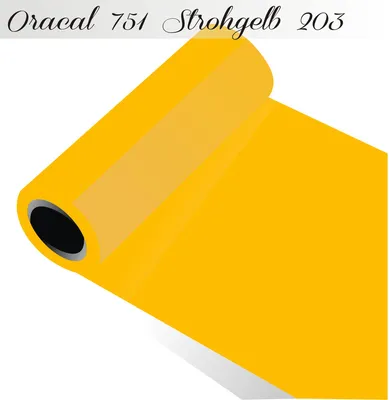 Produktbild von Oracal 751 - Orafol Folie 5m (Laufmeter) freie Farbwahl 118 glänzende Farben - glanz in 4 Größen, 50 cm Folienhöhe strohgelb - 203