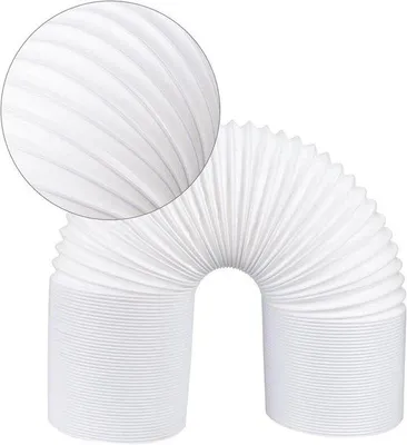 Image de Tuyau d'évacuation pour climatiseur - Ventilateur de climatiseur - Longueur réglable - 150 cm - Blanc