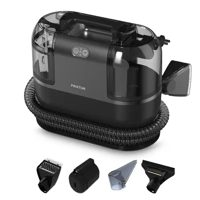 Produktbild von PRIXTON Teppich‑ & Polsterreiniger AquaClean Steam Pro 1700W mit Dampf & 60 °C Heißwasser, 15 kPa, Doppeltank, 4 Zubehörteile