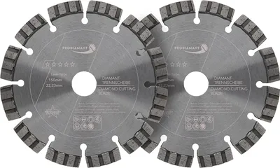 Produktbild von PRODIAMANT Turbo Diamant-Trennscheiben Set Beton Laser 2x 150 x 22,23 mm