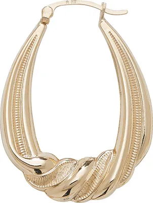 Image de Boucles d'Oreilles Créoles Femme Or 375/1000 - 35mm*27mm; TRS11444
