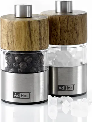 Produktbild von AdHoc MP33 Set Salzmühle und Pfeffermühle David, Edelstahl | Akazienholz | Acryl