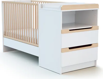 Immagine prodotto di AT4 - Letto combinato evolutivoCARROUSEL legno - Bianco/Faggio natural - 60 x 120 - 194 x 94 x 70 cm