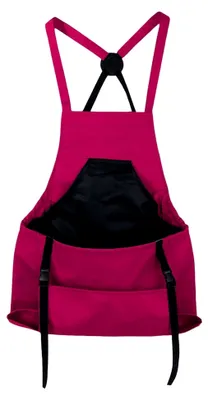 Produktbild von Gartenschürze Aus Canvas mit Taschen, Erntebeutel, Ernteschürze mit Großem Beutel, Pink Rot