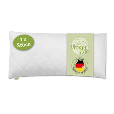 Immagine prodotto di Cuscino trapuntato di  40x80 cm | solido | Cuscino in microfibra DREAMSTAR | adatto a chi soffre di allergie, solido e di facile manutenzione