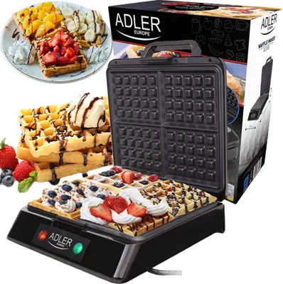 Produktbild von Waffeleisen 4 Knusprige Waffeln Grosse Leistung 1500W Ad3036 Stark Schwarz