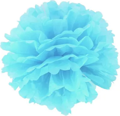 Immagine prodotto di Pompon decorativo in carta 50 cm, azzurro