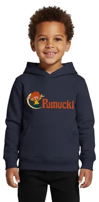Produktbild von Spreadshirt Pumuckl Mit Frecher Pose Und Logo Schriftzug Kinder Premium Hoodie, 122/128 (6 Jahre), Navy