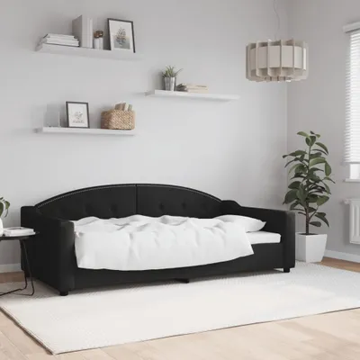 Obrázok produktu pre vidaXL Denná posteľ čierna 90x190 cm látka - Denná posteľ - Denné postele - Rozkladacia pohovka - Posteľ
