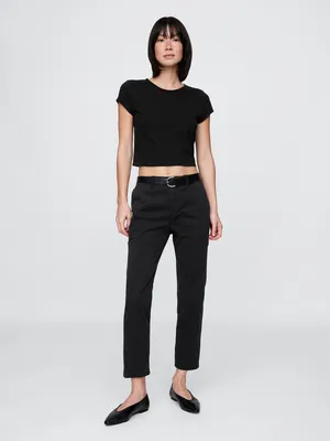 Produktbild von GAP Damen Canvas Hose mit festem Bund, Gürtelschlaufen und Cropped-Schnitt
