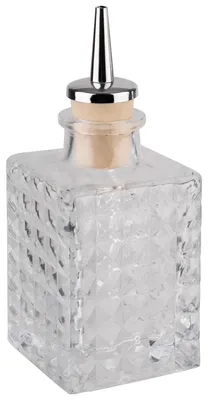 Bitterflasche Glas 0,1 L mit Kork-Edelstahl-Ausgießer