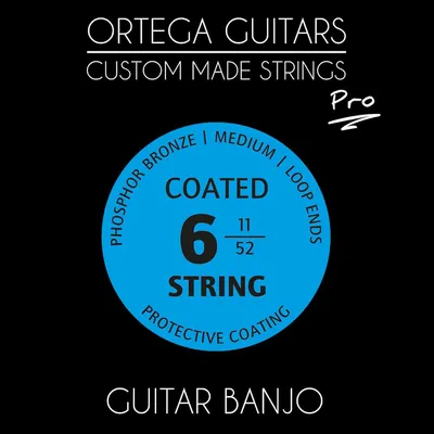Produktbild von ORTEGA Banjosaiten GBJP-6 Custom Made, Schutzbeschichtung, Medium Tension für 6-Saiter Banjo