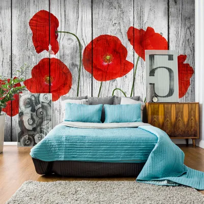 Produktbild von Basera Fototapete Mohnblumenmotiv f-B-0037-a-a, Vliestapete, 400x280 cm