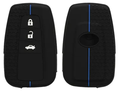 Produktbild von kwmobile Schlüsselhülle für Toyota 3 Tasten RAV4 CHR Corolla 2021 Yaris Hilux Hülle - Autoschlüssel Schlüssel Hülle aus Silikon - Schlüsseletui in