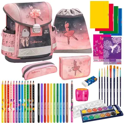 Produktbild von Belmil Schulranzen Set Classy Ballerina black pink 14-teilig