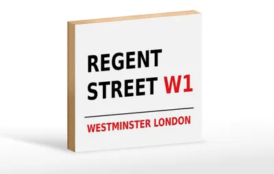 Produktbild von Holzschild London 18x12cm Westminster Regent Street W1