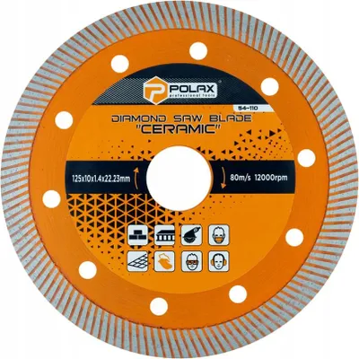 Zdjęcie produktu dla Tarcza diamentowa do cięcia płytek Ceramic 125x10x1.4x22.23mm Polax