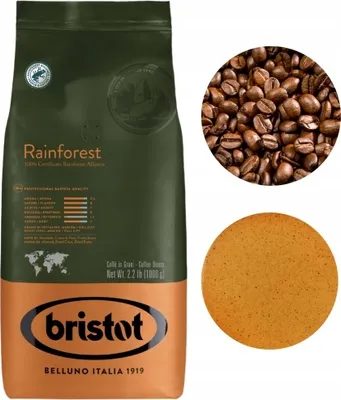 Produktbild von Bristot Rainforest schwarze Kaffeebohnen 1kg