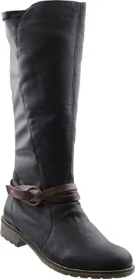 Produktbild von Rieker Damen Stiefel Slipper gefüttert Biker Boots Schnürstiefel mattschwarz 40