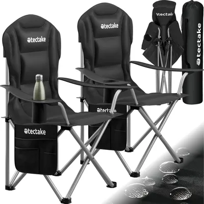 Produktbild von tectake® Gepolsterter Campingstuhl MTX 88,5 x 55 x 103 cm, Belastbarkeit 120 kg