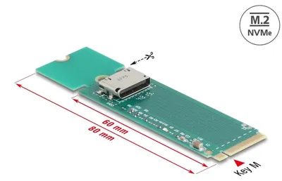Productafbeelding van Delock - Interfaceadapter - M.2 Key M naar OCuLink SFF-8612 - M.2 - M.2 NVMe kaart - PCIe 4.0 x4