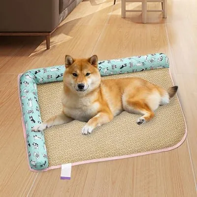 Produktbild von Kühlmatte für Hunde als atmungsaktives Hundebett und orthopädisches Katzenkissen für den Innen- und Außenbereich mit Kühlfunktion