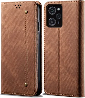 Produktbild von Xiaomi Poco X5 Pro Hülle, Leder Brieftasche Flip Bookstyle Schutzhülle mit Standfunktion für Xiaomi Poco X5 Pro / Redmi Note 12 Pro Speed Braun