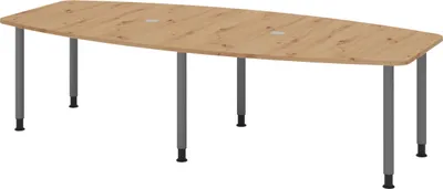 Produktbild von bümö Konferenztisch mittel KT28 - Nachbildung: Asteiche, tischfuss: Füße in Graphit