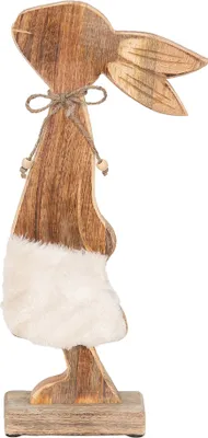 Image de Clayre & Eef Figurine lapin 18x6x40 cm brun blanc bois