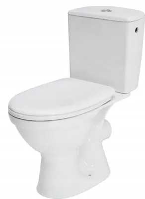 Produktbild von CERSANIT Stand- WC MERIDA 118 Toilette Keramik Komplett Set mit Spülkasten und WC- Sitz aus Polypropylen -Absenkautomatik , für Waagerechten Abgang