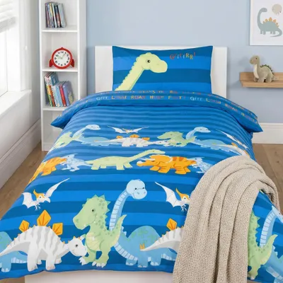 Produktbild von Rapport Home Dinosaurier-Bettdecke für Kleinkinder, Blau