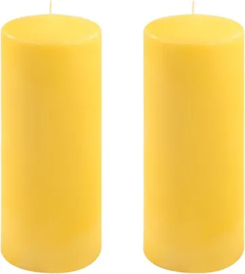 Obrázok produktu pre Sada stĺpových sviečok, 25 cm, Ø 10 cm, žltá, 2 ks