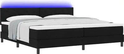 Obrázok produktu pre Posteľ s pružinovým rámom s matracmi Čierna 200 x 200 cm látka