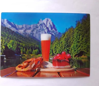 Produktbild von 3 D Ansichtskarte Brotzeit, Postkarte Wackelkarte Hologrammkarte, Bayern
