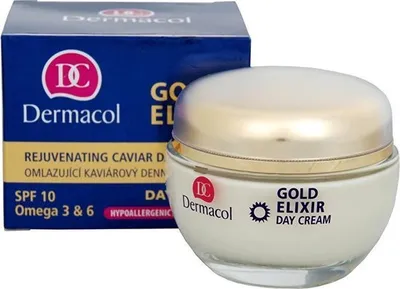 Obrázok produktu pre Dermacol - Denný krém Gold Elixir (zrelá pleť) Kaviárový omladzujúci denný krém SPF 10 - 50 ml