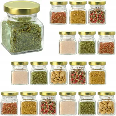 Produktbild von Zaplanowane Gewürzgläser 120 ml Gold Twist-Off Verschluss 18 Stück
