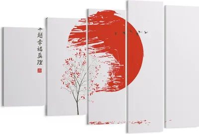 Produktbild von Bild auf Leinwand - Leinwandbild - 5 Teile - Japan Blume Kirschen - 150x100cm - Wand Bild - Wanddeko - Wandbilder - Leinwanddruck - Bilder - Wanddekoration - Leinwand bilder - EG150x100-5063