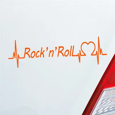 Produktbild von Auto Aufkleber Rock 'n' Roll Puls Herzschlag 20x5,5 cm Orange Sticker Heckscheibenaufkleber