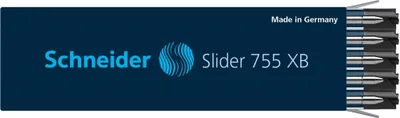 Produktbild von Schneider 175501 Slider 755 Kugelschreibermine (ViscoGlide-Technologie, dokumentenecht, XB=Extrabreit) 10er Packung, schwarz