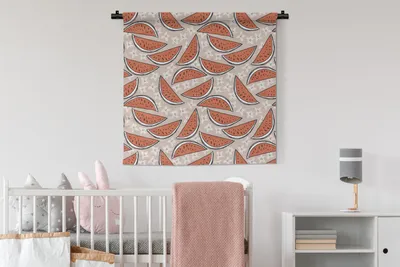Produktbild von MuchoWow® Wandteppich Wandbehang Sommer - Wassermelone - Muster 90x90 cm Tapisserie Dekoration Wandtuch - Wandaufhänger