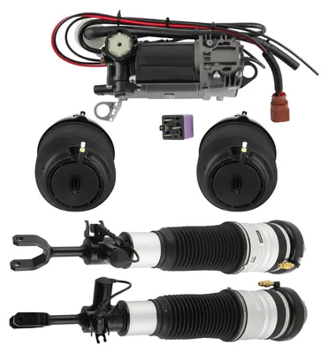 Obrázek produktu pro 2x tlumiče vpředu + 2x vzduchové pružiny vzadu + kompresor pro Audi A6 C6 4F S6